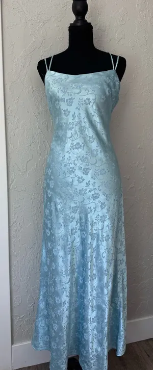 Steppin Out 1990s Vintage Blue Slip Dress thumbnail 1