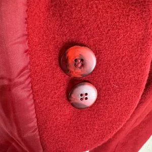 Eddie Bauer Vintage Red 100% Wool Lined Pea Coat Made In USA Women's Size Medium thumbnail 4