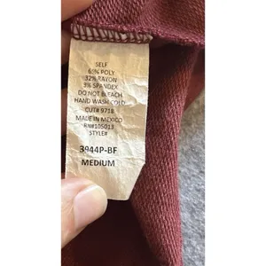 Andree by Unit Brick Red Knotted-Front Long Sleeve Knit Top M, Soft Comfy Casual thumbnail 6