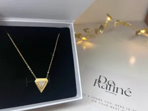 Handmade Delta pendants 18k gold plated over stainless steel tarnish free thumbnail 1