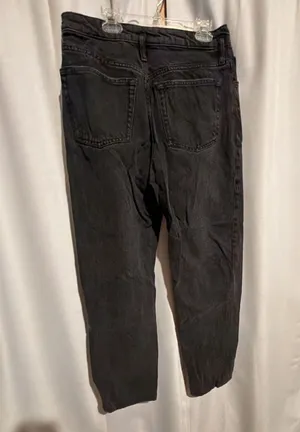 Zara Black Denim High Rise Mom Jeans thumbnail 3