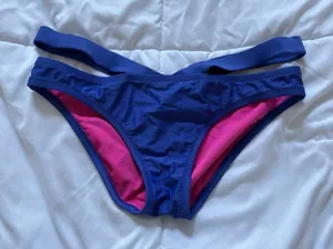 Profile By Blush Womens Size Medium Blue‎ Swimsuit Bikini Bottom Beach Summer thumbnail 1