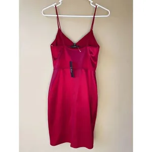 Lulus Red Metallic Spaghetti Strap Mini Dress Size XS thumbnail 2