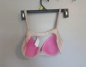 PINK Victoria's Secret wear everywhere t-shirt lightly lined bra in tan and pink size 34C. thumbnail 5