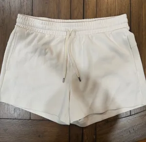 Women's Cream Drawstring Athletic Shorts Size L thumbnail 1