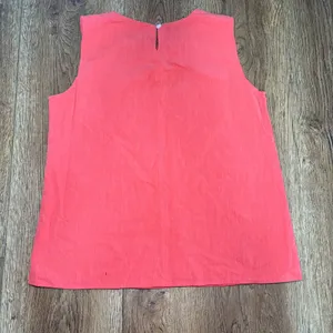 Linen Burnt Orange 100% Linen Sleeveless Blouse Top Womens Size Medium Fall thumbnail 6