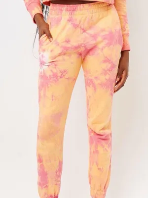 Frankies Bikinis Aiden Sweatpant Tie Dye Size XS Pink Orange thumbnail 4