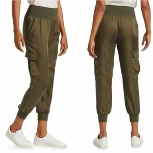 Cinq a Sept Giles Twill Cargo Joggers Cupro in Olive Medium thumbnail 2