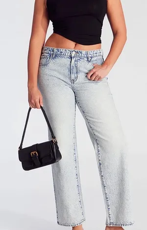 PacSun Jordyn Low-Rise Straight Jeans Light Indigo Acid Wash thumbnail 1