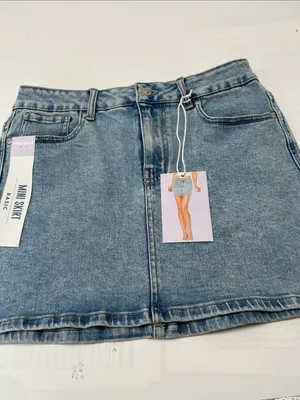 Wax Jean Light Wash Denim Mini Skirt thumbnail 2