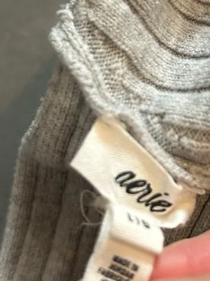 Aerie Reversible Sweater Cropped Top in Grey thumbnail 4