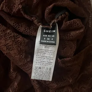 SHEIN Lace Long Sleeve Top - Brown thumbnail 2