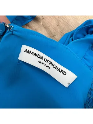 Amanda Uprichard Sweeney Blue Ruffle Tiered Sweetheart Midi Dress Size XS thumbnail 8