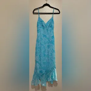 SFuzi Juniors Blue Flowing Maxi Dress | Spaghetti Strap Summer Dress thumbnail 2