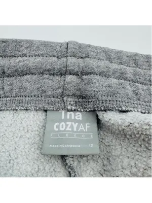 TNA CozyAF Mega Sweatpants Fleece Gray Joggers 1X thumbnail 3
