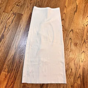 Garage Ribbed Knit Midi‎ Pencil Skirt Ivory Cream Side Slit Stretch Size M thumbnail 2