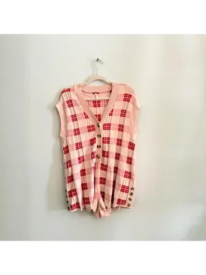 Free People Lewis Plaid Knit Romper thumbnail 3