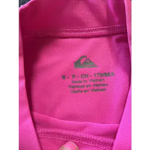 Quiksilver Women's Rashguard Sz Sm Hot Pink‎ Swim Shirt Compression Surfer Beach thumbnail 3