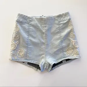 Urban Outfitters Kimchi Blue Embroidered High Waisted Micro‎ Shorts 6 thumbnail 2