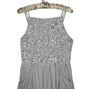 American Eagle Outfitters Jumpsuit 2XL XXL Striped Smocked Lined Wide Leg Cotton thumbnail 4
