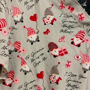 Prints By Maevn Womens Scrub Top M Medium 40” Gnomes Hearts Love Valentines thumbnail 2
