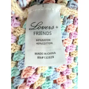 Lovers + Friends Pastel Rainbow Crochet Set Crop‎ Top XL Mini Skirt L Revolve thumbnail 9