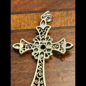 925 sterling silver cross very large amazing 925 sterling silver thumbnail 5