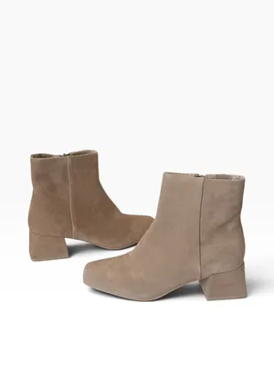 BLONDO Lizzy Waterproof Square Toe Block Heel Bootie Taupe Suede Size 9 NEW thumbnail 2