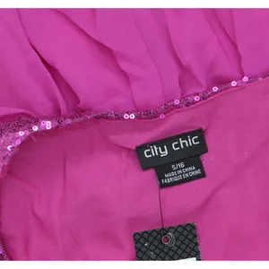 City Chic Womens Trendy Plus Size Sequin Wrap Dress Lipstick Purple Pink 16W thumbnail 5