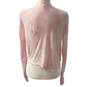 LoveShackFancy Toddy Henley Pure Pink Tie Dye Sheer Long Sleeve Top XS thumbnail 4