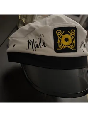 Nautical Cap with Yellow Embroidered Patch Mate of Honor bachelorette party thumbnail 2
