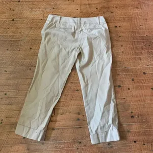 Ann Taylor Loft tan flat front business casual 4 Marissa slacks thumbnail 3