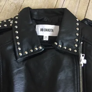BB DAKOTA Jerilyn Black Faux Leather Stud Jacket NWT thumbnail 4