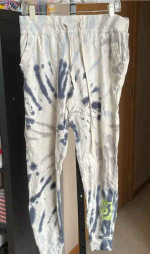 Women's Peloton Tie-Dye Joggers M Off-White Navy Blue thumbnail 1