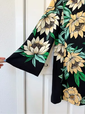 FARM Rio Long Bell Sleeve Mini Dress with Low Tie Back in Tropical Floral Print thumbnail 9