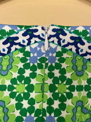 London Times Women’s Geometric Pattern Green Blue White Tank Shift Dress thumbnail 6