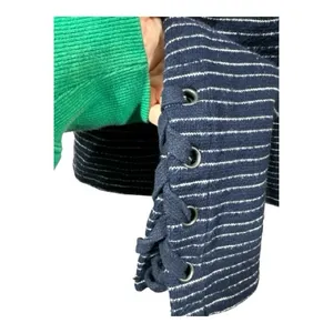 Madewell Striped Side-Lace Deep Navy and White Long sleeve Top thumbnail 8