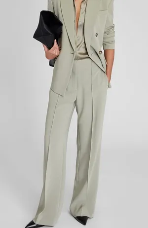 Club Monaco Green Oak/Chene High Rise Fluid Crepe Trousers Size 8 NWT thumbnail 1