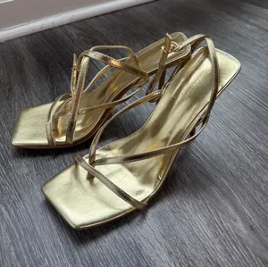 Steve Madden Gold strappy high heel sandals thumbnail 2