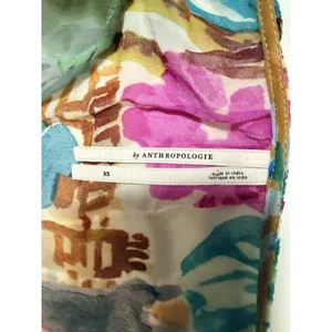Anthropologie V-Neck Flutter-Sleeve Colorful Tropical Print Dress Xs thumbnail 5