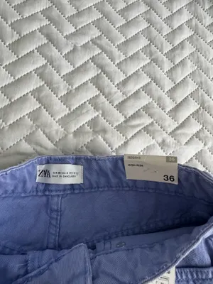 ZARA Purple Jean Shorts thumbnail 2