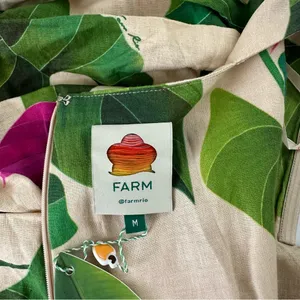 Farm Rio NWT Anthurium Leaves Dress Sand, M thumbnail 5