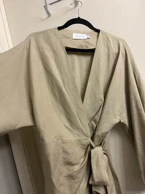 Significant Other Kenna Wrap Mini Dress Size US 2 Tan thumbnail 6