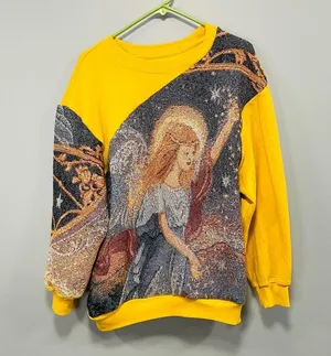 Nike Angel sweatshirt! Custom reworked tapestry blanket crew neck sweater size XL thumbnail 5