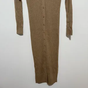 Club Monaco Camel Rib Knit Cardigan‎ Midi Sweater V-Neck Dress Size Small thumbnail 4