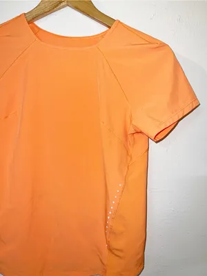 Lululemon Women's Orange Performance Short Sleeve Top thumbnail 2
