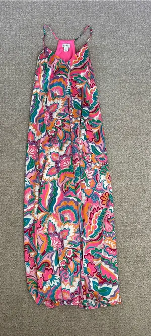 Nicole Miller Floral Maxi Dress Size XS thumbnail 1