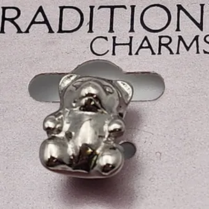 NWT Tradition Charms Sterling Silver Teddy Bear Charm Silver thumbnail 2