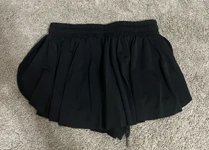 Small Black Flowy Running Shorts thumbnail 2