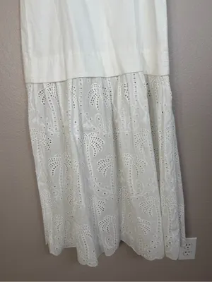 Mon Renn Agua Anglaise White Eyelet Lace Maxi Dress size Small $219 thumbnail 11